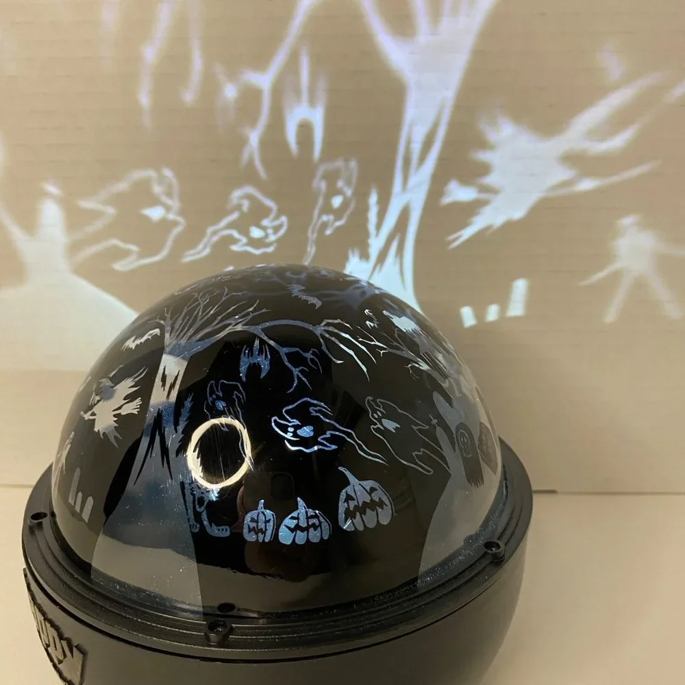 Gemmy LED Happy Halloween light show shadow dome witches ghosts pumpkins‎